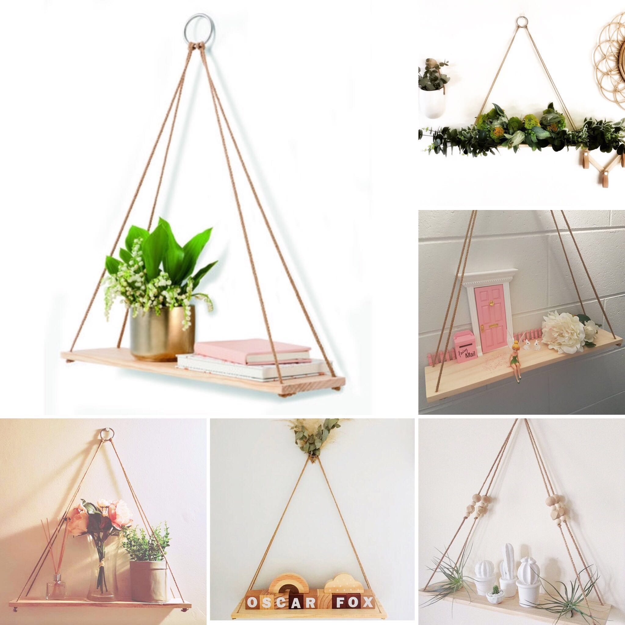 Australia Hanging Wall Shelf Wood Diy Display Home Room Bed Decor
