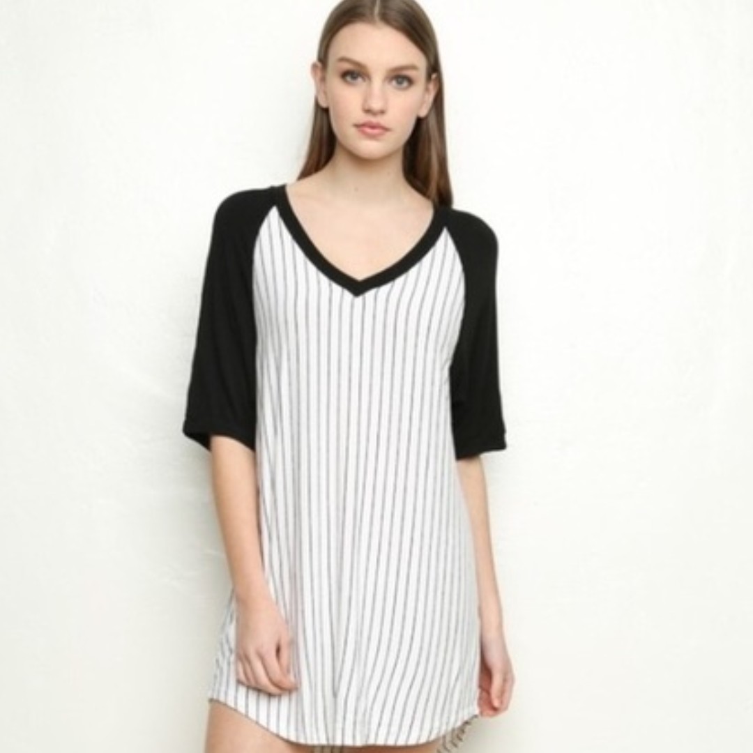 Black And White Striped Shirt Dress Brandy Melville Ficts