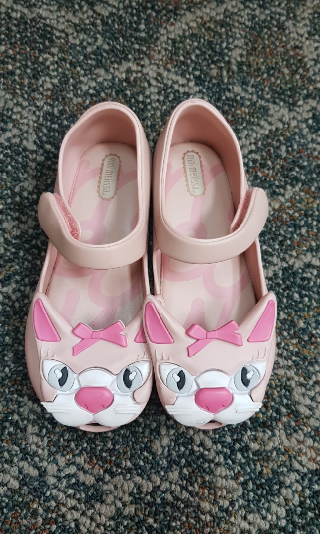 mini melissa pink cat shoes