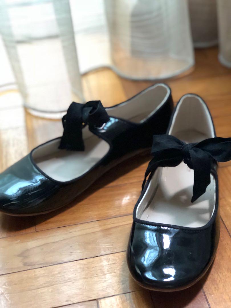 Zara Kids Black Enamel Shoes On Carousell