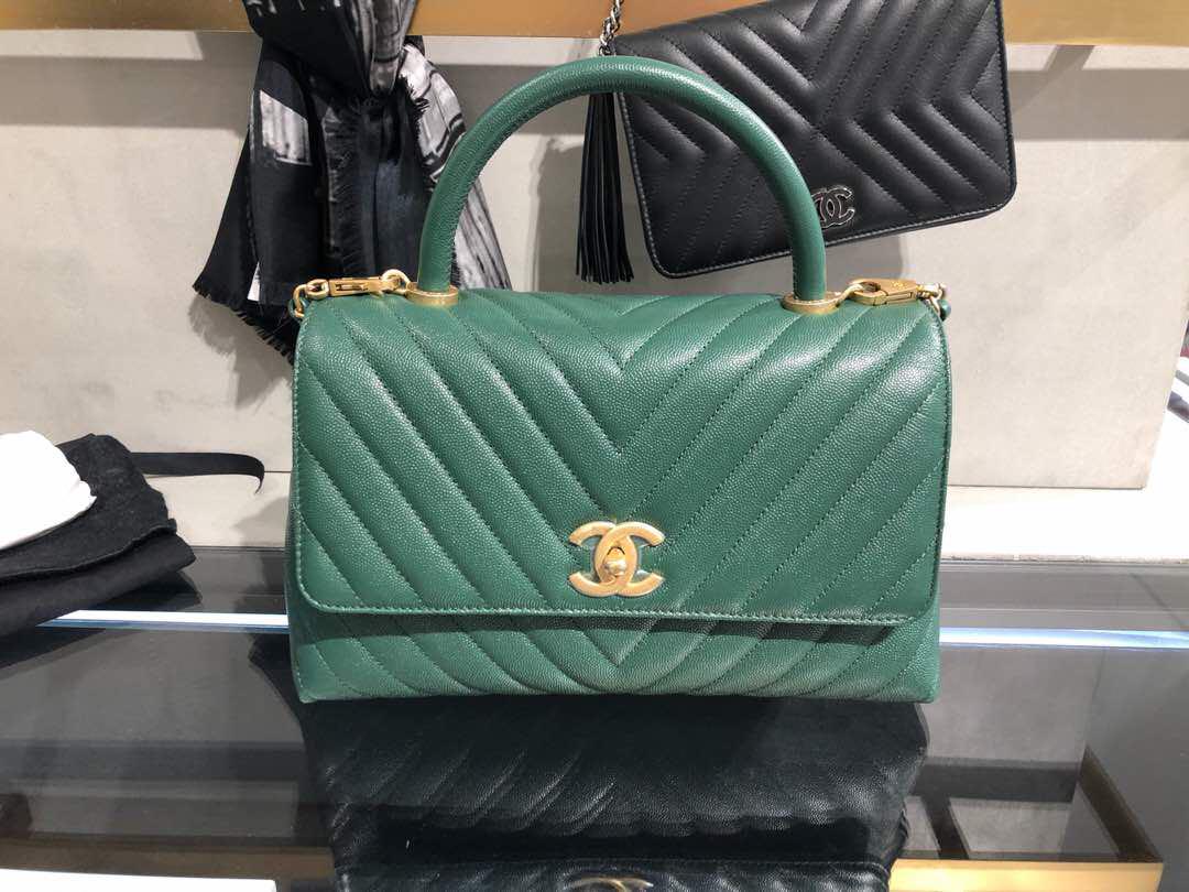 Bnib Chanel Coco Handle Mini In Green With Ghw Luxury Bags Wallets On Carousell