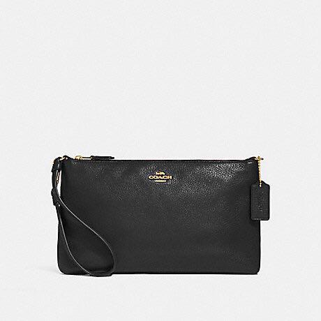 BN Authentic Coach Nolita Wristlet 15 In Pebble Leather Black