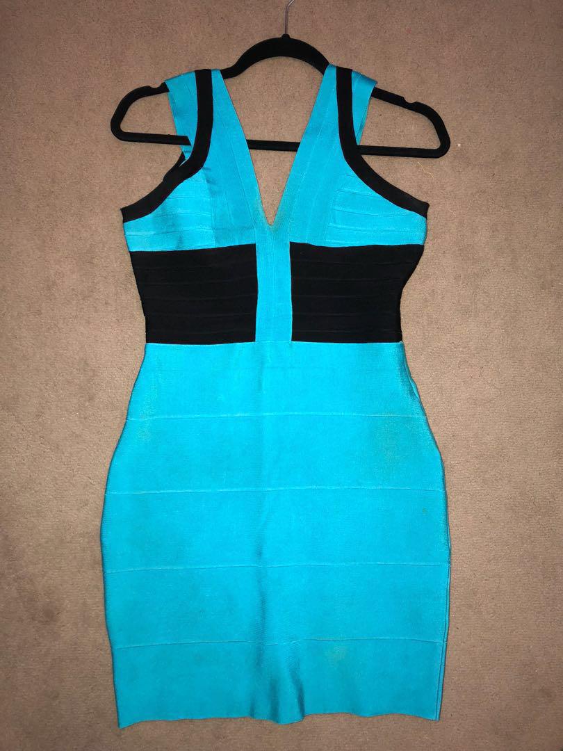Bodycon Blue And Black Dress Women S Fashion Clothes On Carousell
