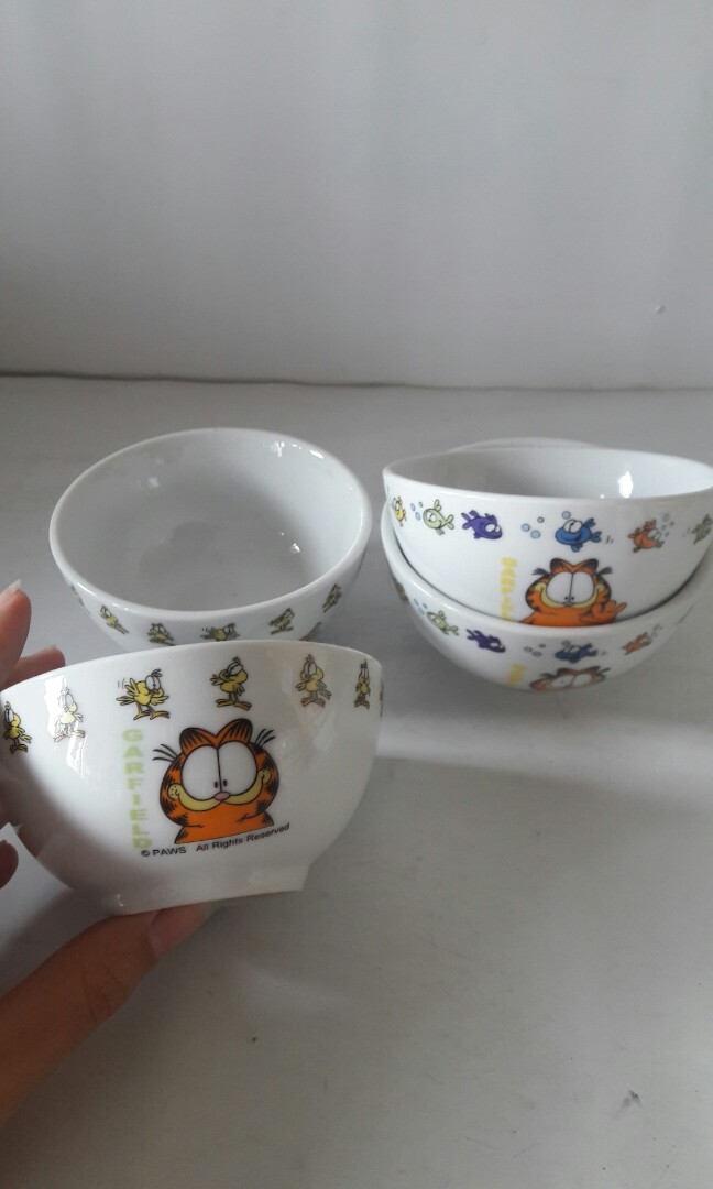 Garfield bowl set, Furniture & Home Living, Home Decor, Vases
