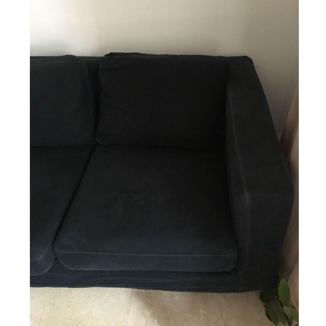 IKEA Karlanda 3seater Sofa with Black & red cover, Furniture & Home