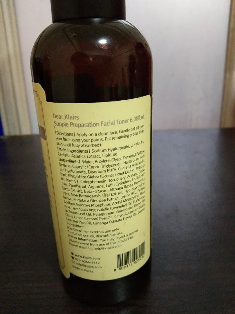 Kalirs supple preparation toner (Category: Health Food, Drinks & Tonics) located in Makati City. Submitted by munyeca (Listing ID 176077263, Image 3). Description: 180ml. 80% FULL. Expiration: OCT 31 2020 Check photo. P.