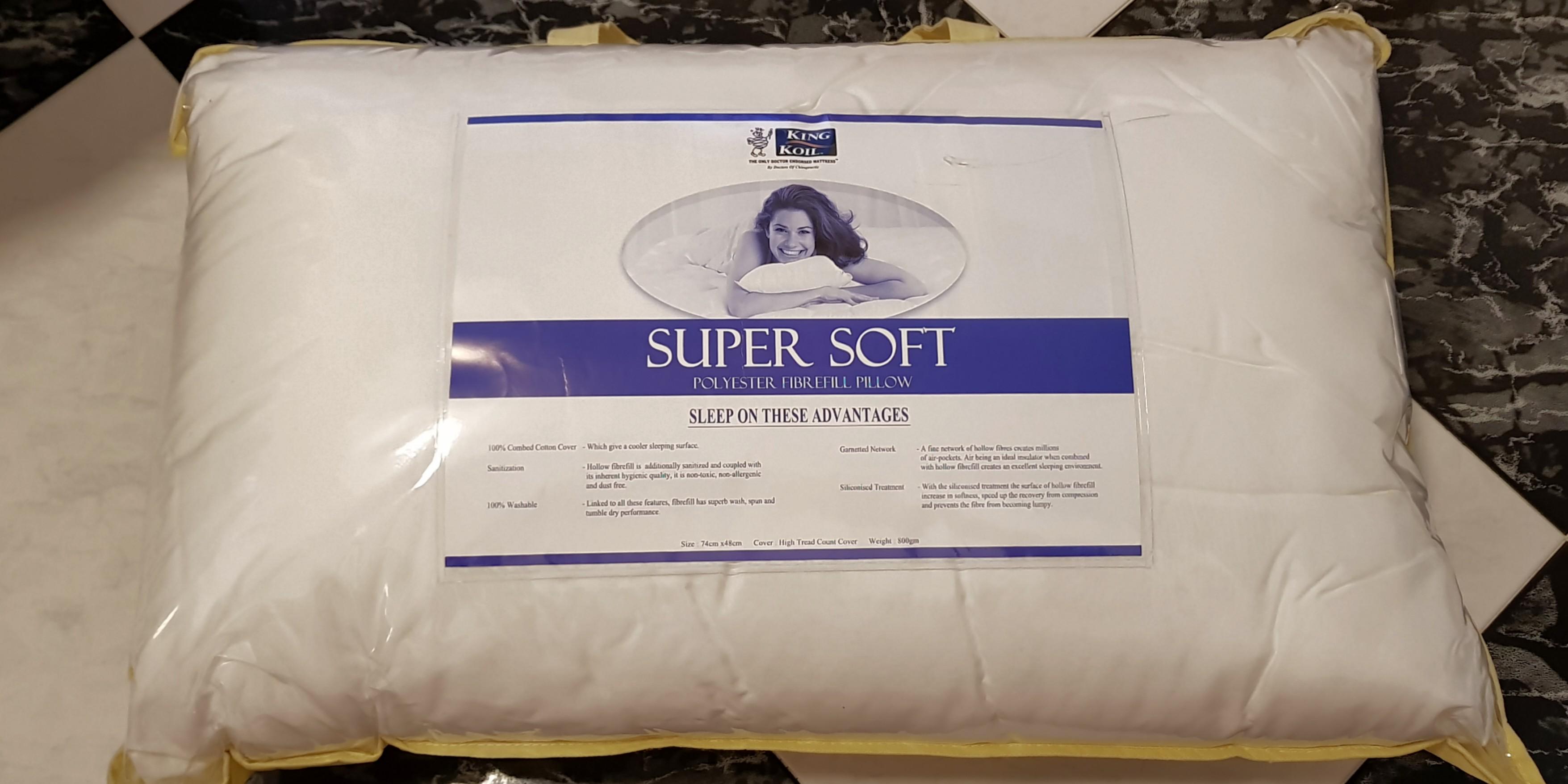 King Koil Super Soft Polyester Fibrefill Pillow Furniture Home Living Bedding Towels on Carousell