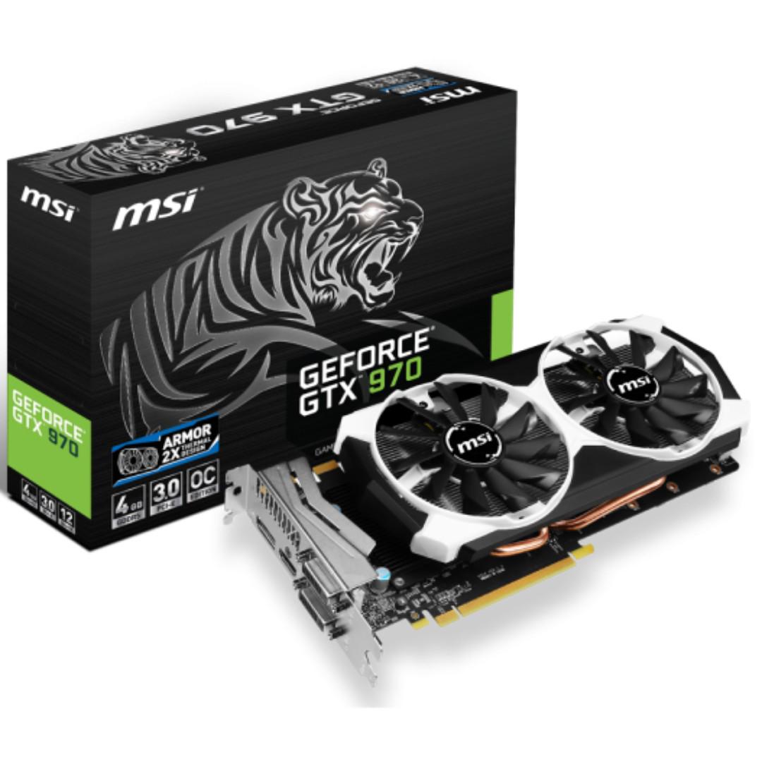 Msi Geforce Gtx970 4gd5t Ocv1 2 1 2 Yrs Old 5 Months Warranty Left No Issues Certified By Msi Electronics Computer Parts Accessories On Carousell