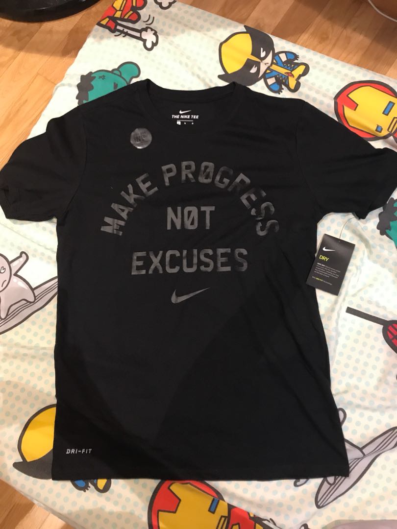 Nike Progress Not Excuses Men's Dri-fit T-shirt, Fashion, Activewear Carousell
