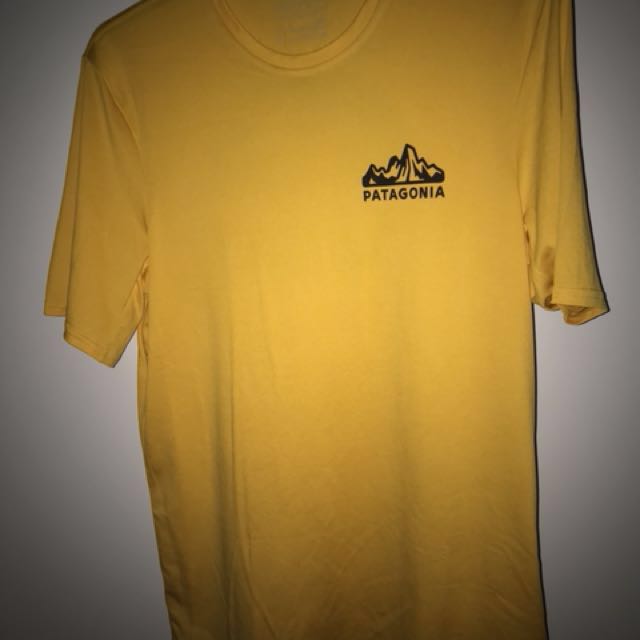 mens yellow patagonia t shirt