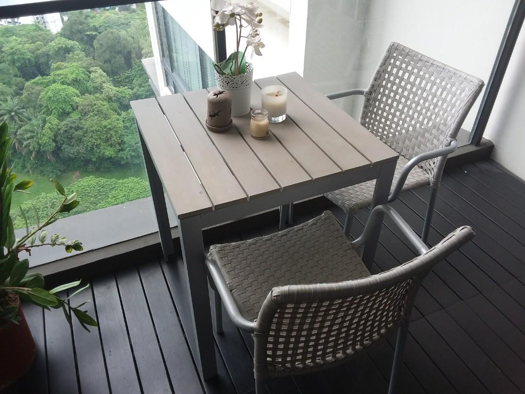 Small patio table shop and 2 chairs