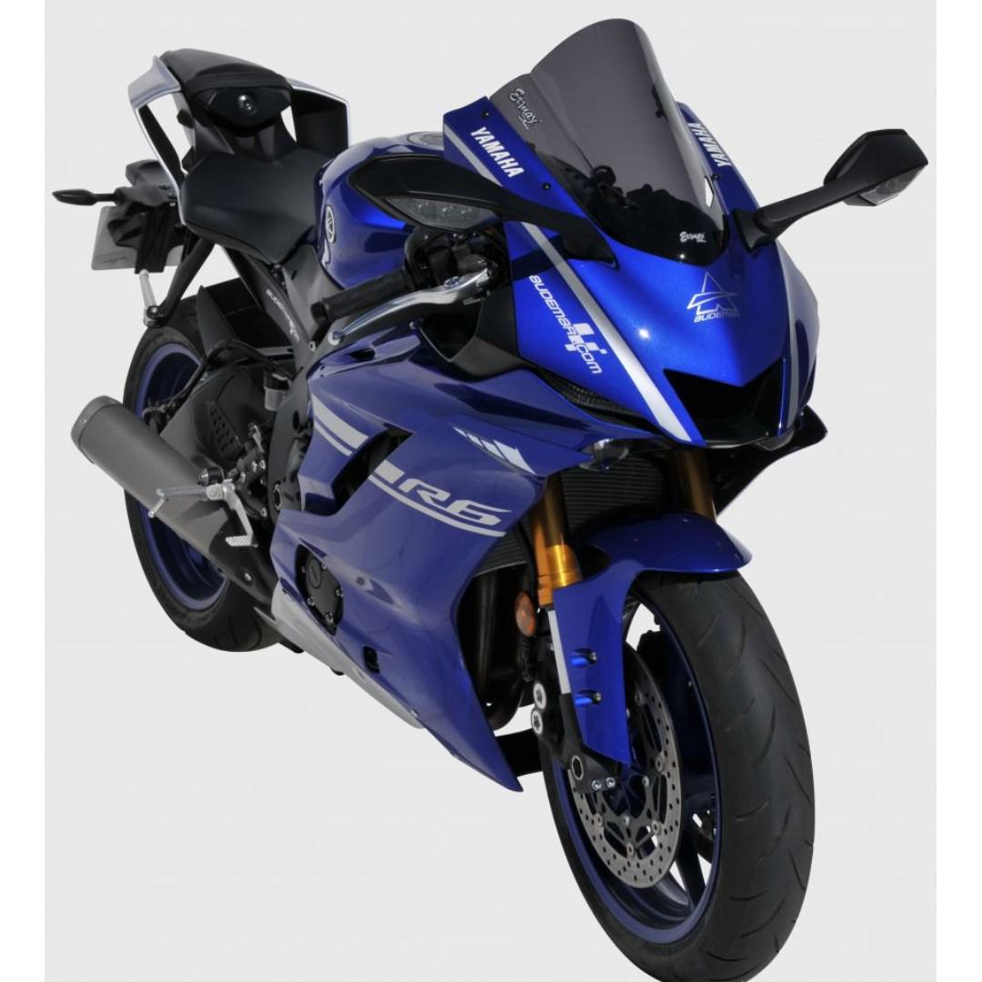日/祝も発送 バイク・オートバイ用 ウインドシールド スクリーン Yamaha YZF 600 R6 2017-2018 (ブラック) 