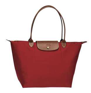 Longchamp Le Pliage Nylon Large Red Tote Bag
