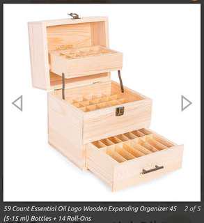 59 Essential Oils 3 layer wooden storage box container organizer