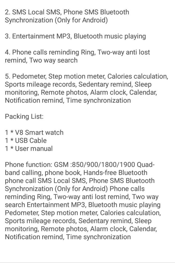 4connect v8 smartwatch on sale