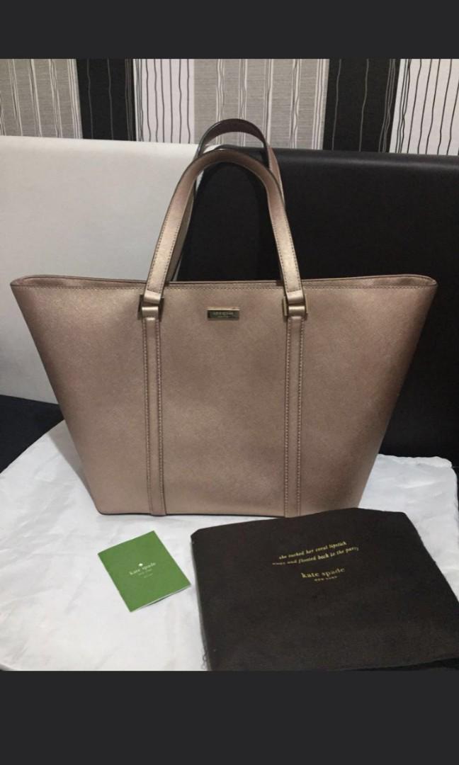 kate spade rose gold tote bag