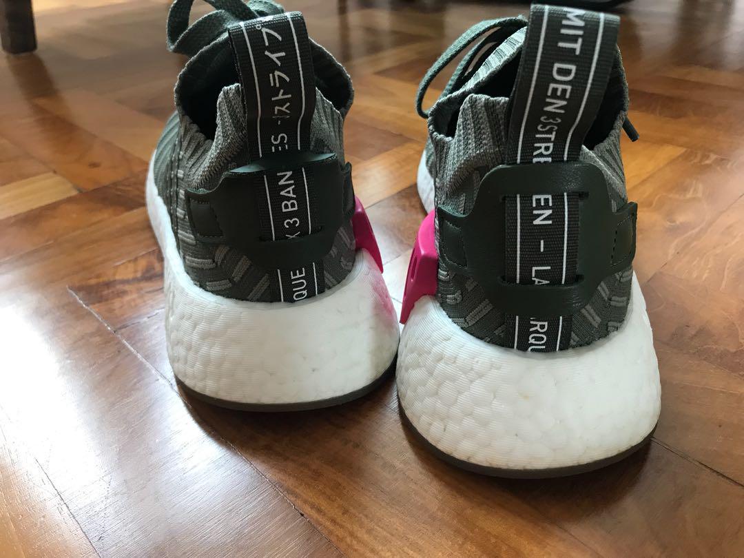 Adidas NMD R2 PK Army green Pink Women s Fashion Footwear