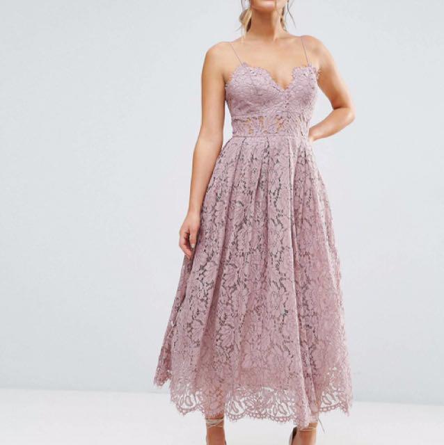 ASOS PETITE Lace Cami Midi Prom Dress UK 6 Women s Fashion Dresses Sets Dresses on Carousell