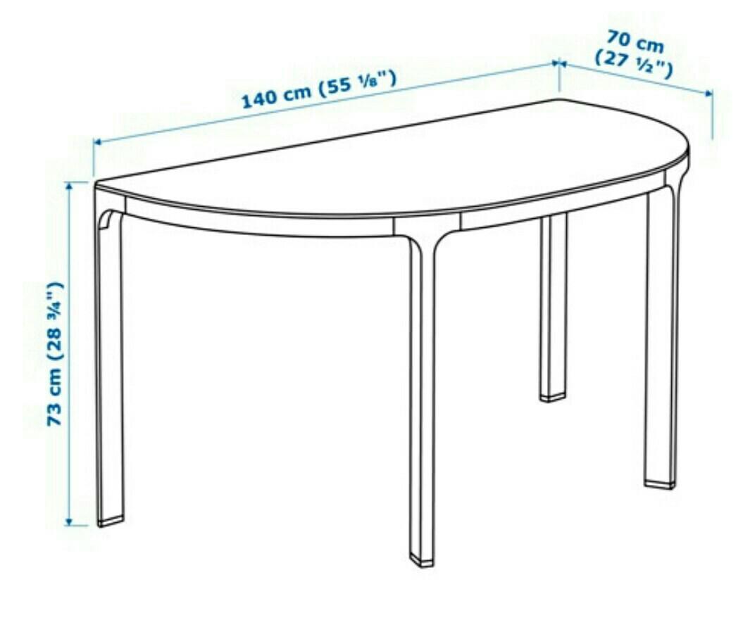 Bekant half round desk sale