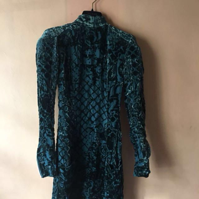 BNWT Balmain x H&M velvet green dress, Women's Fashion, Dresses & Sets,  Dresses on Carousell