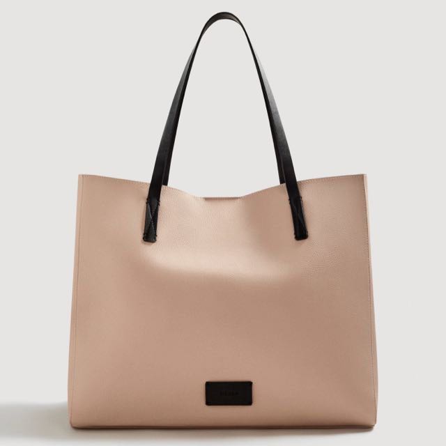 Mango pebbled tote bag clearance