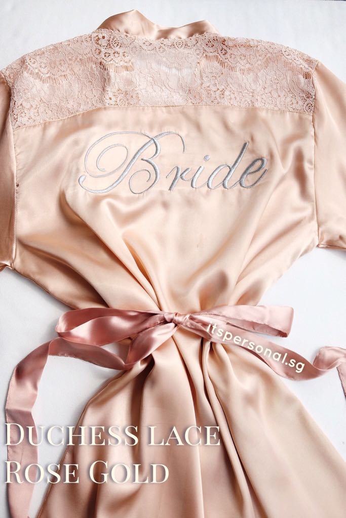 rose gold bride robe