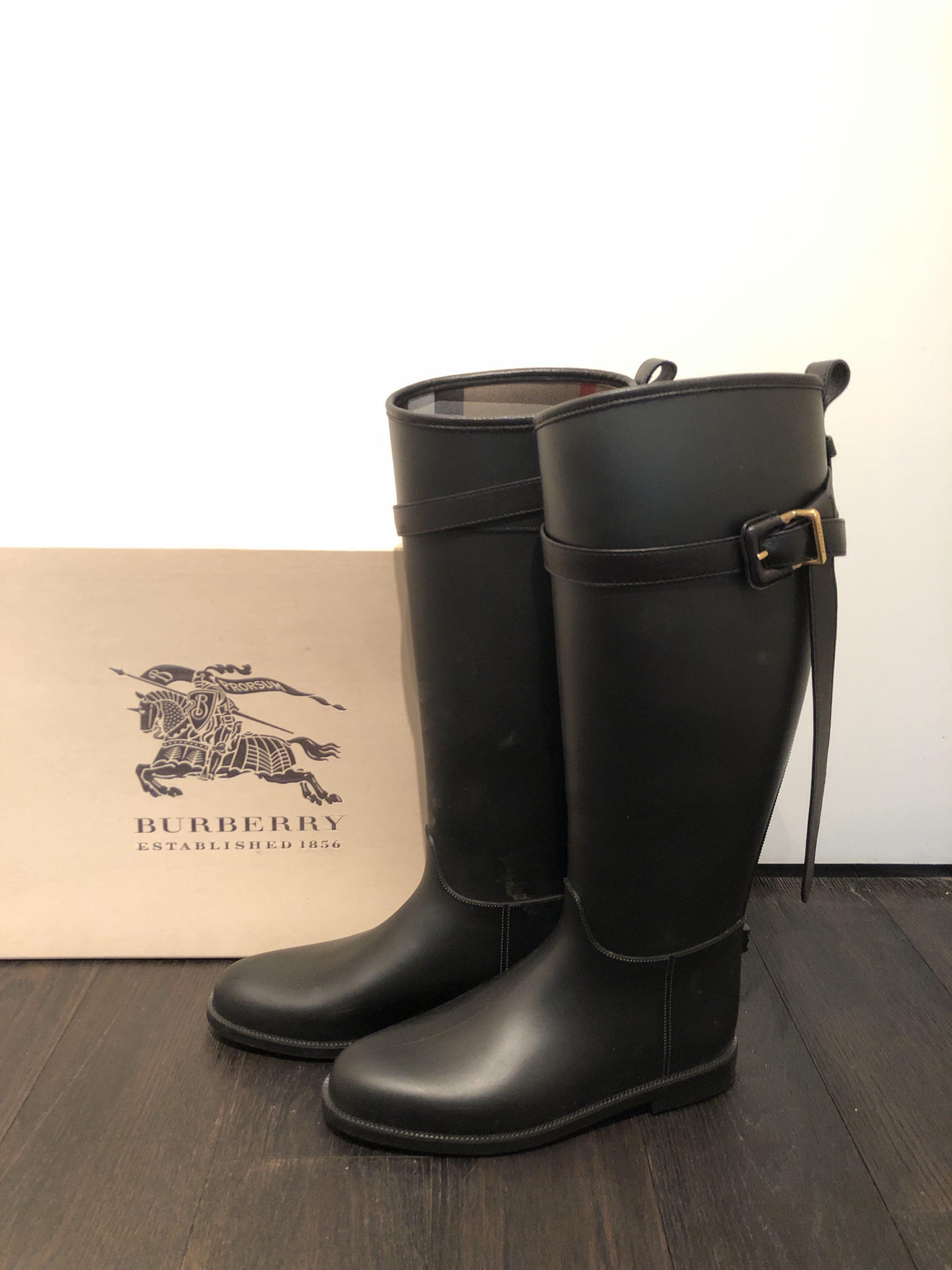 burberry rain boots in snow