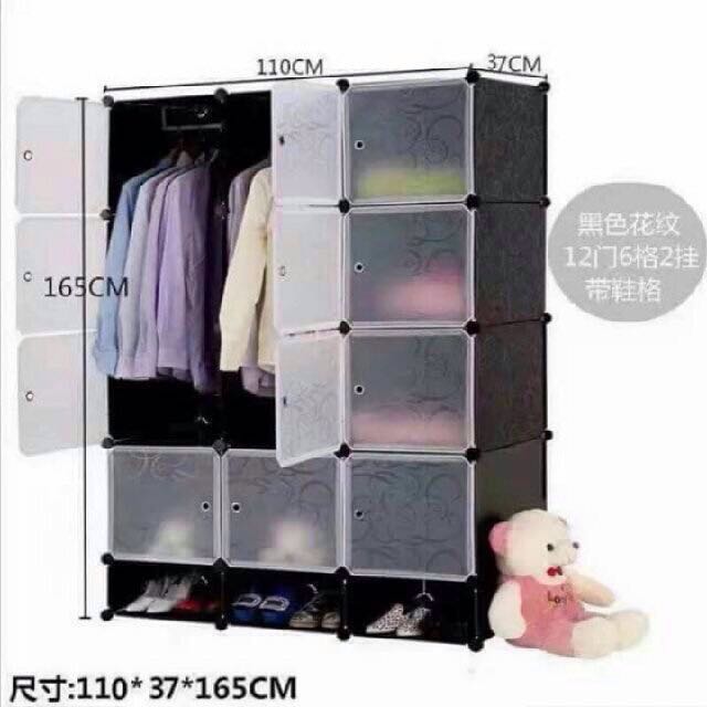 Diy Black 12 Cubes Wardrobe Organizer Cabinet With Shoe Compartment Everything Else Others On Carousell