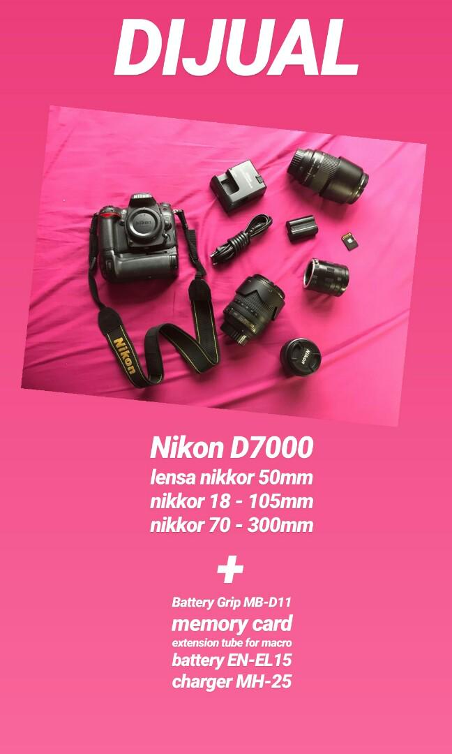 kamera dslr nikon d7000 full set 3 lensa not canon sony fuji
