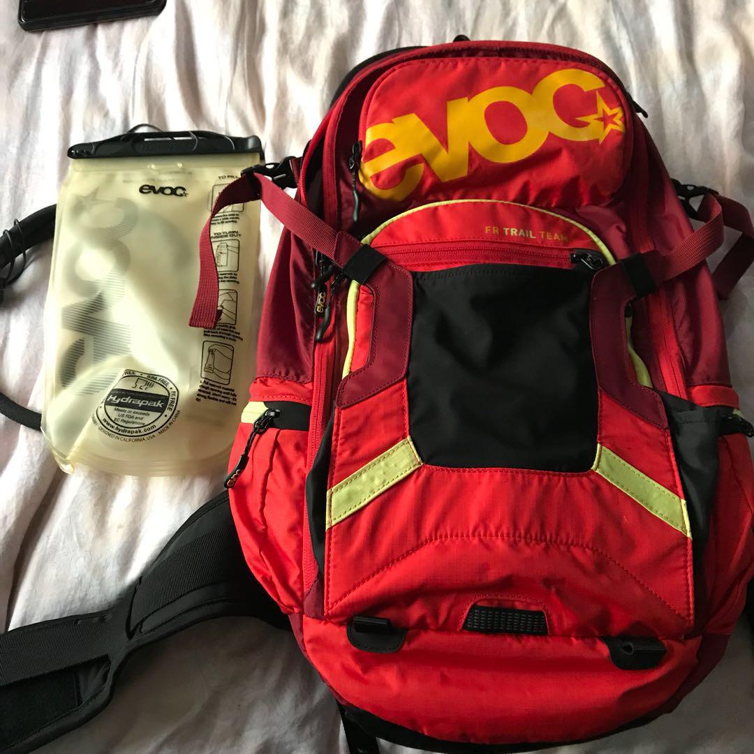 Evoc FR trail team with water bag Sports Equipment Sports Games Water Sports on Carousell