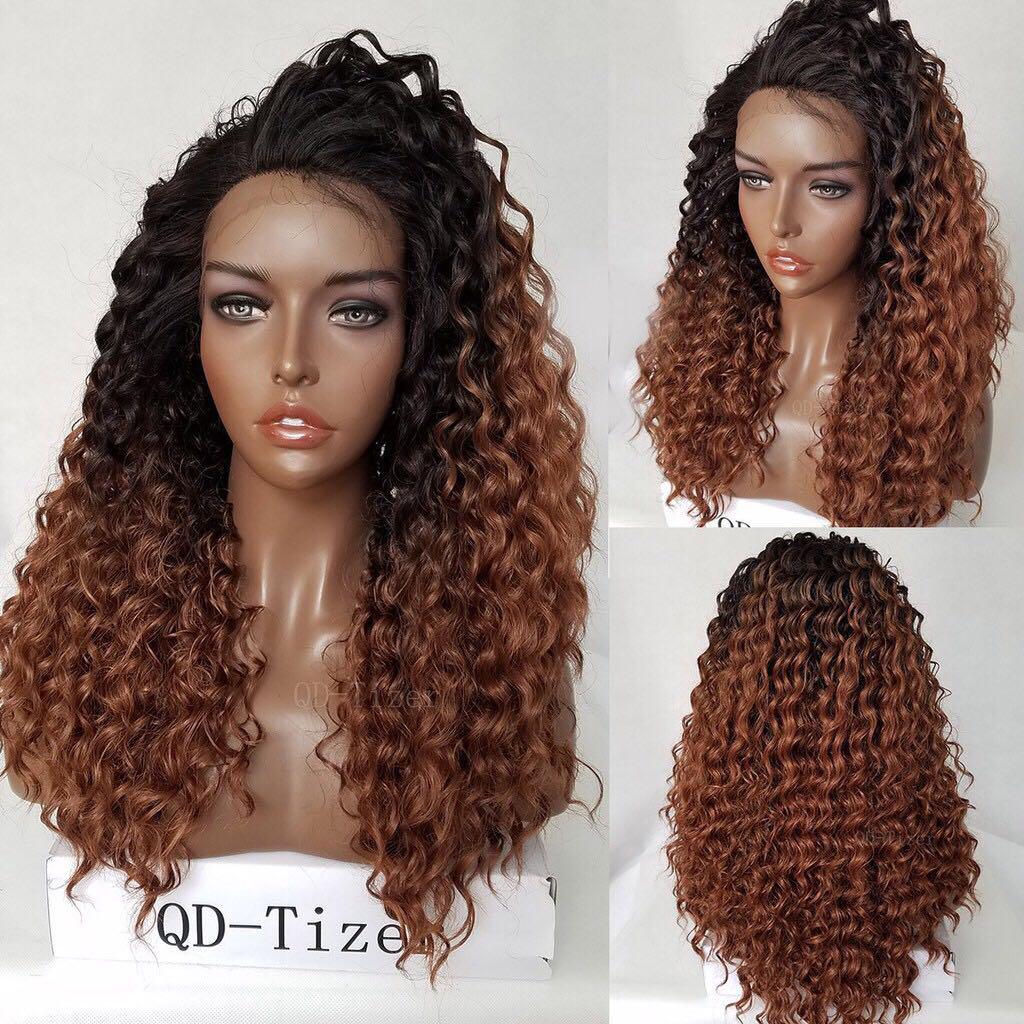 Front Lace Wig Curly Wig Wig Curl Perm Hair Rambu Palsu Murah