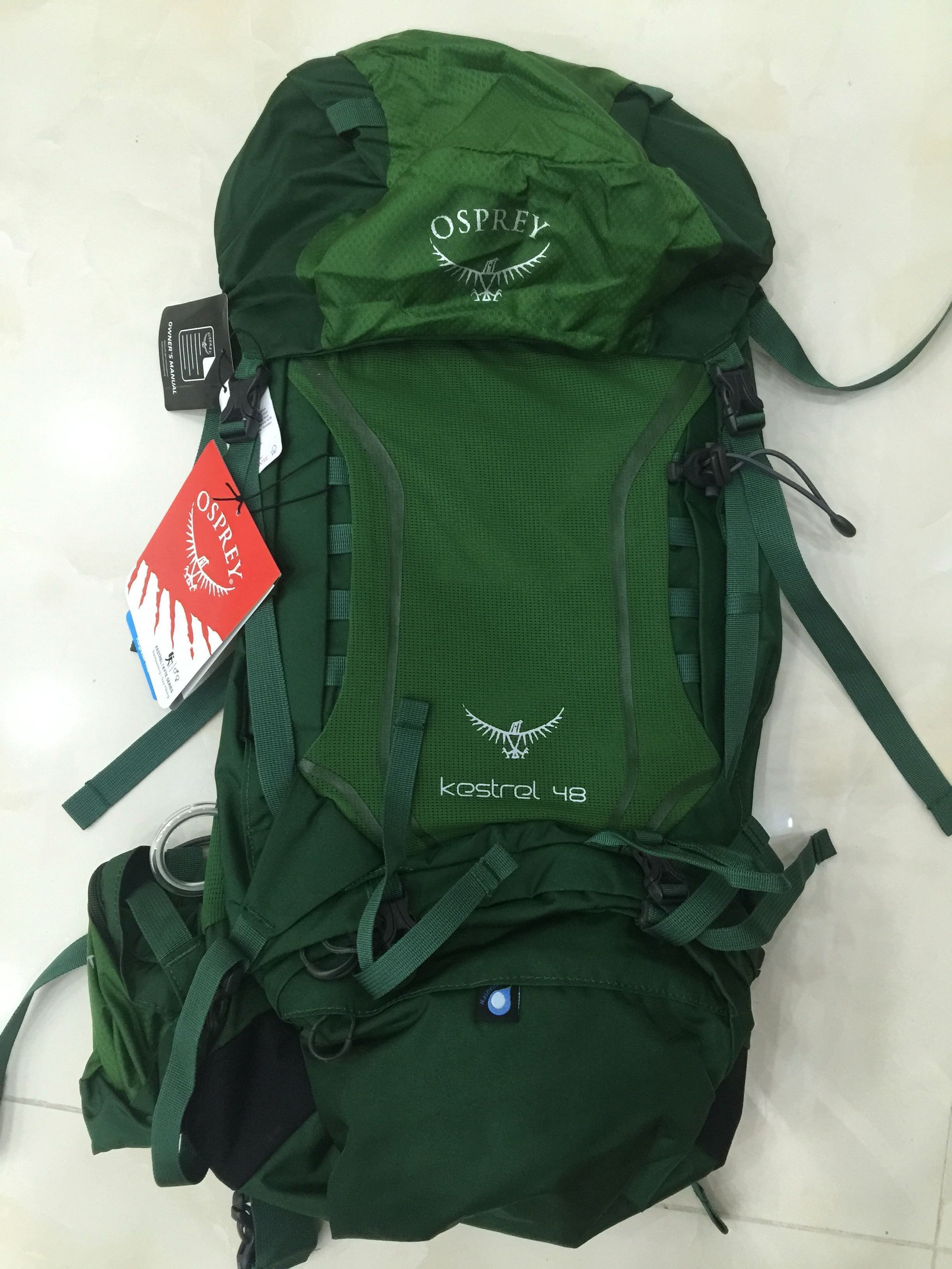 Genuine Osprey Kestrel 48L 2017 Backpack Brand New Green Sports