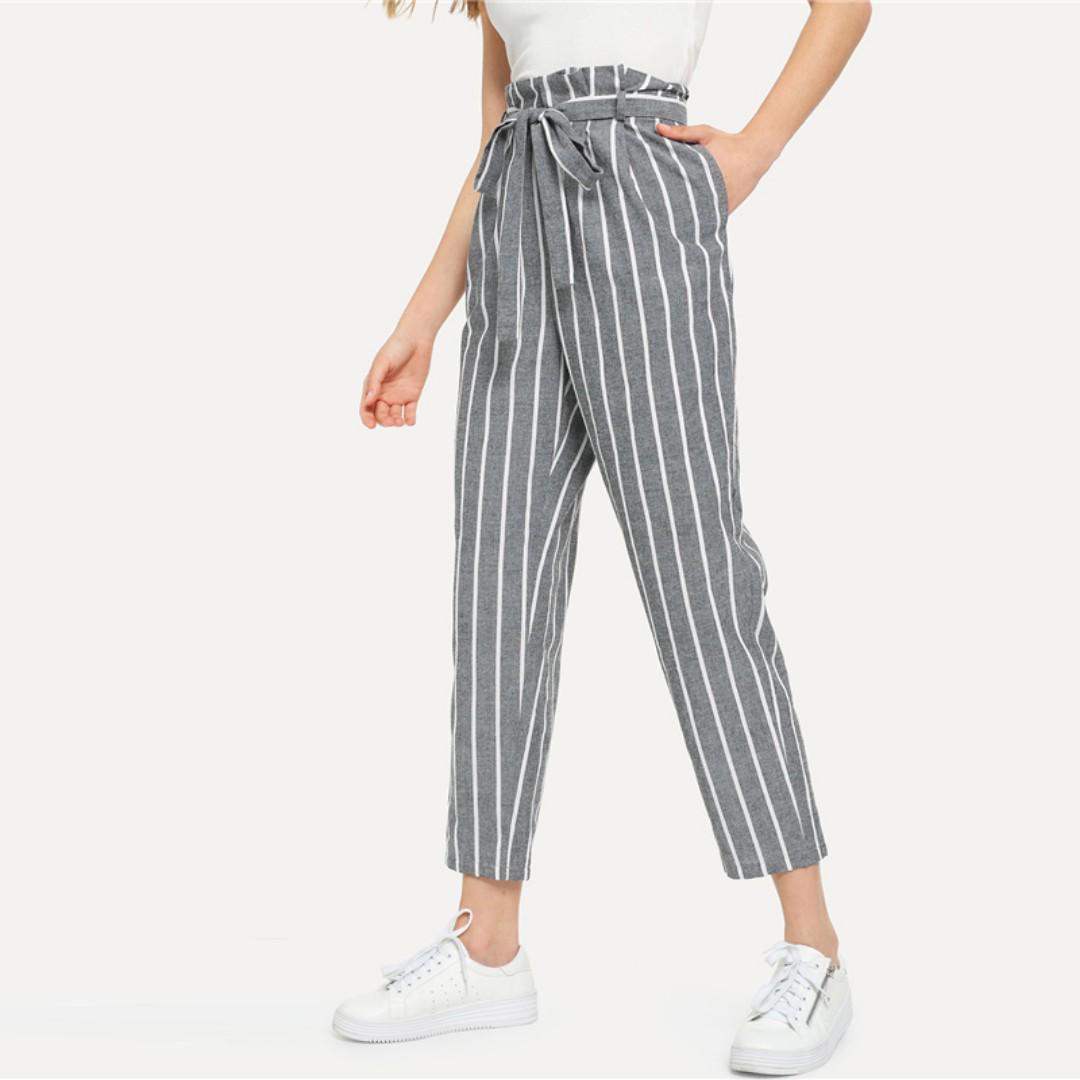 grey striped jeans