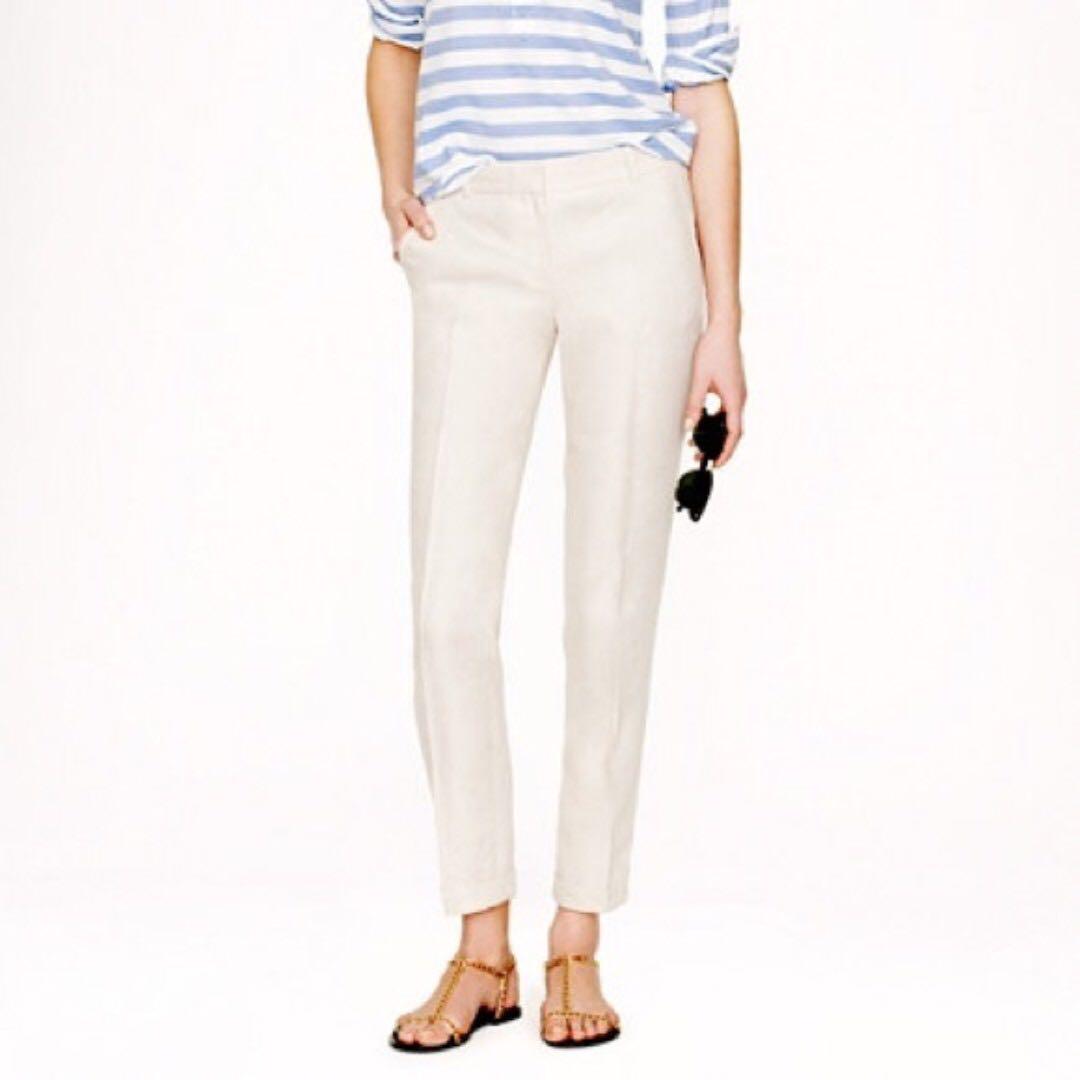 Auth J Crew Classic Cafe Capri City Fit Stretch White Cropped