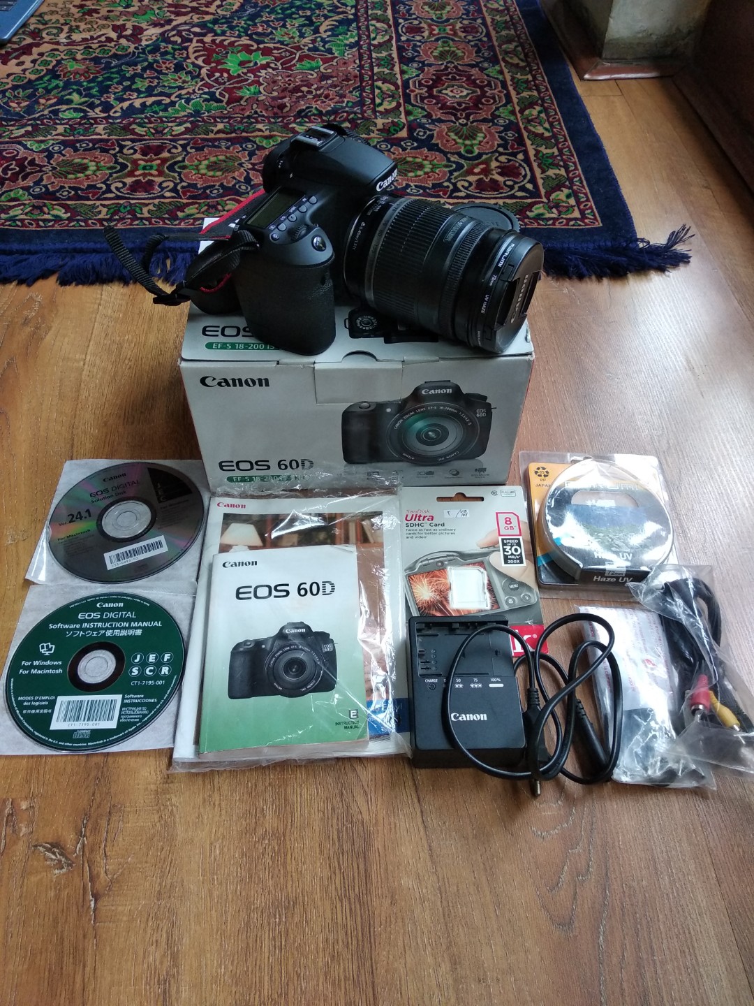 kamera canon eos 60d kit 18 200 is fullset mulus