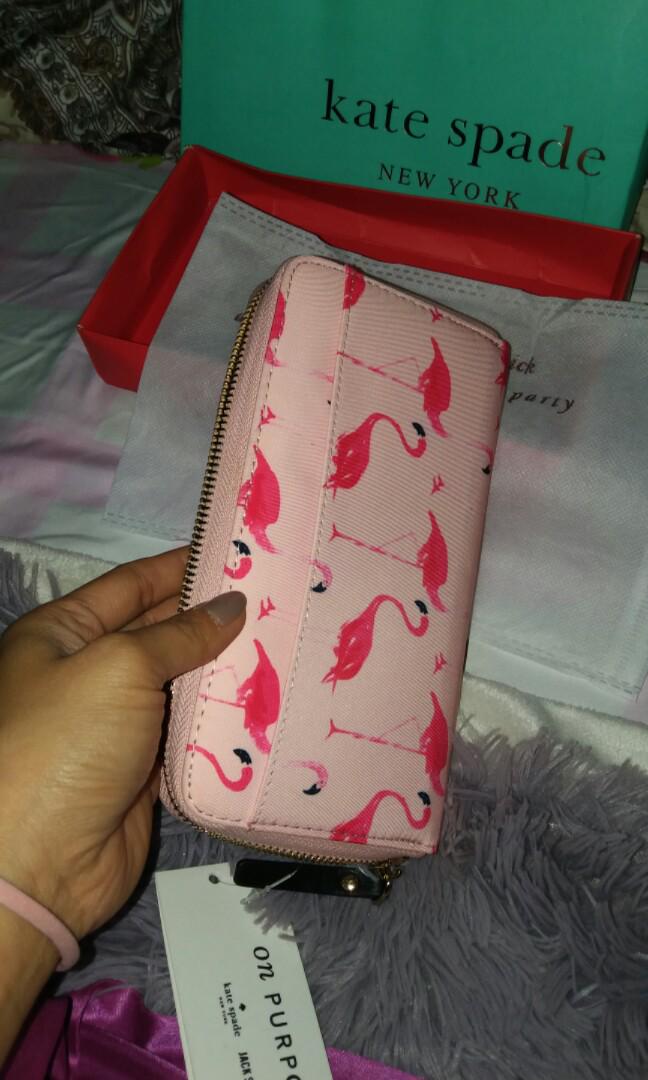 Kate Spade Wallet (pink flamingo), Women's Fashion, Bags & Wallets