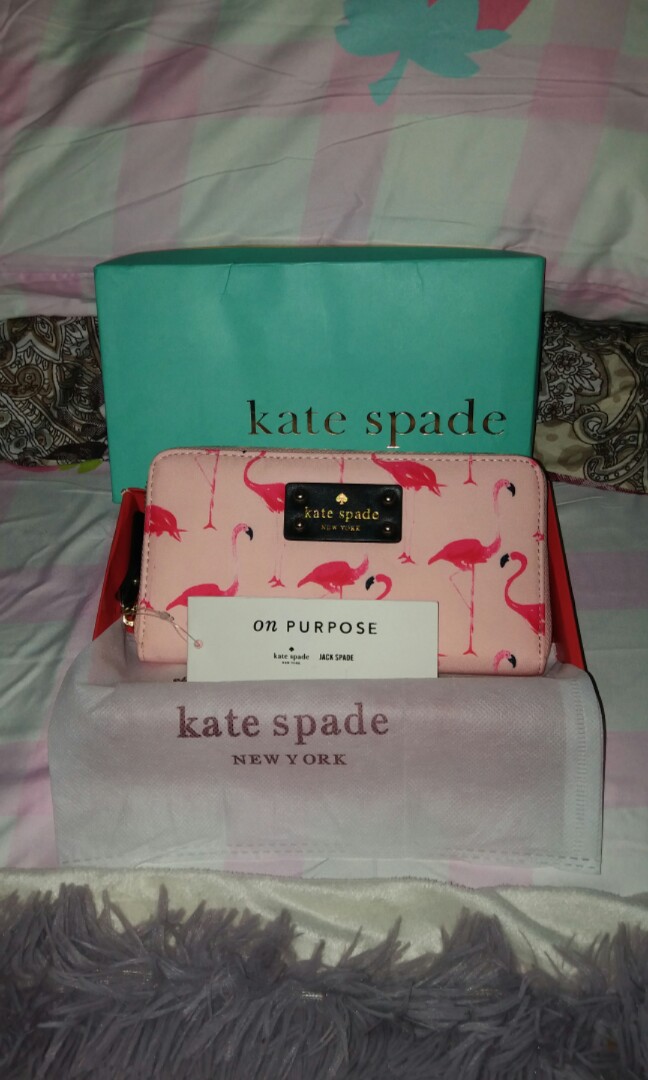 Kate Spade Wallet (pink flamingo), Women's Fashion, Bags & Wallets