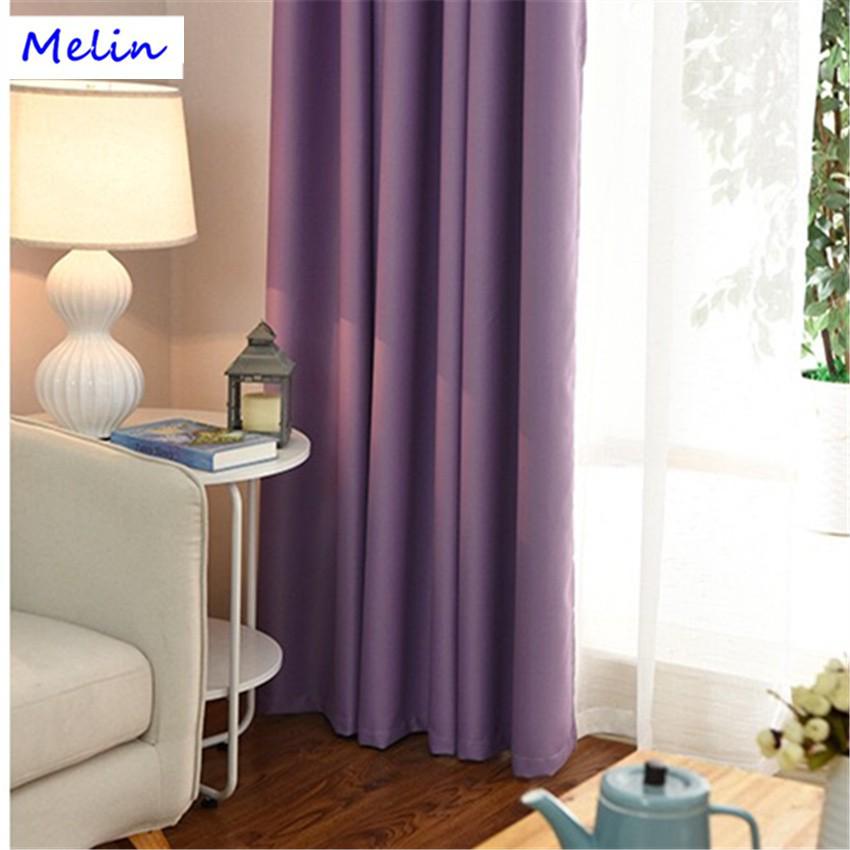 Modern Purple Blackout Window Door Curtain Solid Color Bedroom