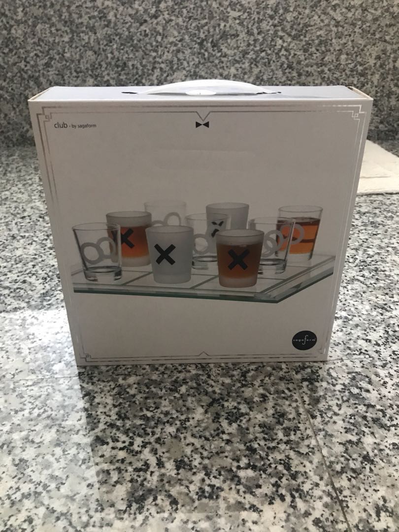 Noughts & crosses shot glass set, Everything Else on Carousell