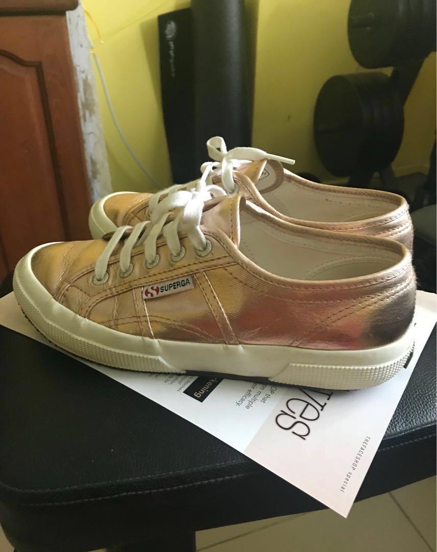superga metallic rose gold