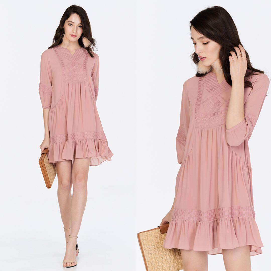blush bohemian dress