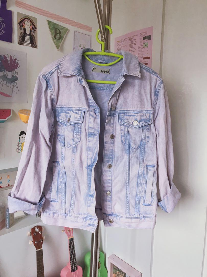 Topshop purple denim jacket cheap