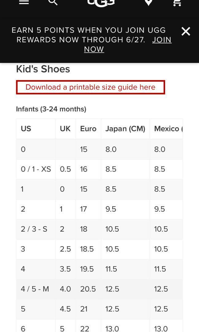 ugg infant size 2 3