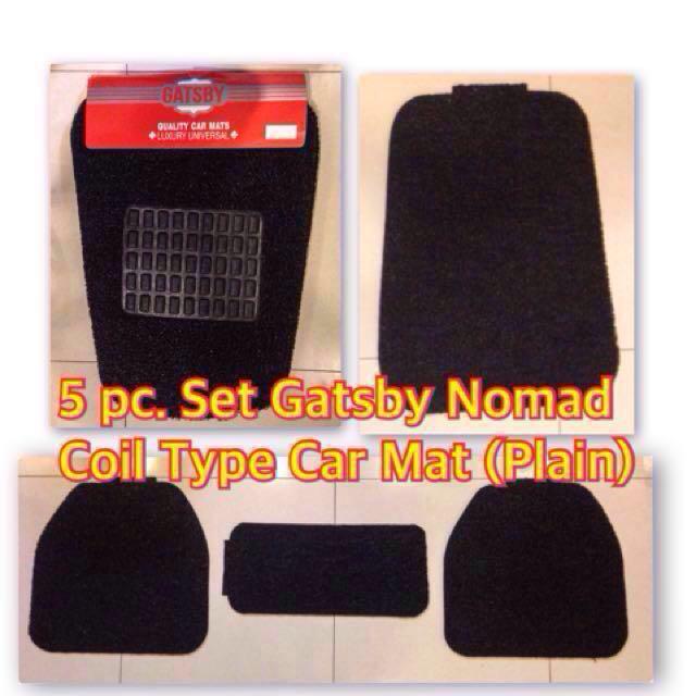5 PC. SET GATSBY UNIVERSAL NOMAD COIL TYPE CAR MAT PLAIN (Category: Car Parts & Accessories) located in Quezon City. Submitted by jixer (Listing ID 127683996, Image 2). Description: - Brand New - Colors: Black, Gray, or Beige - w/ Spiked Backing - w/ Heel Pad - Durable - Great Quality - Easy to Clean - Keep Carpet Clean Pls message me for other car accessories. Meet-up at QC or San Juan areas. FREE SHIPPING.