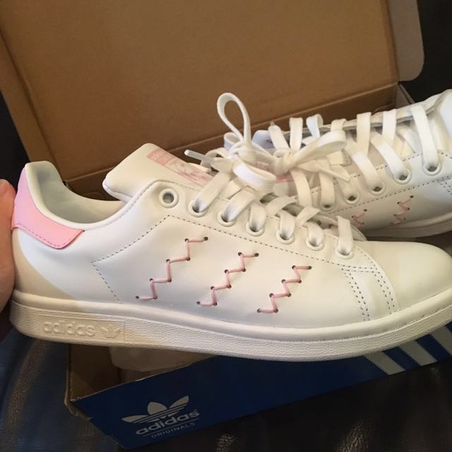 Adidas Pink Embroidery Stan Smith Women s Fashion Footwear