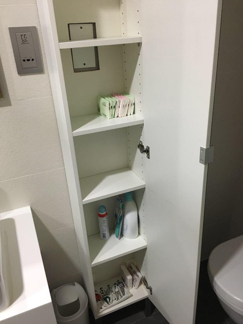 bathroom high cabinet with mirror door white ikea lillangen furniture home living bathroom kitchen fixtures on carousell