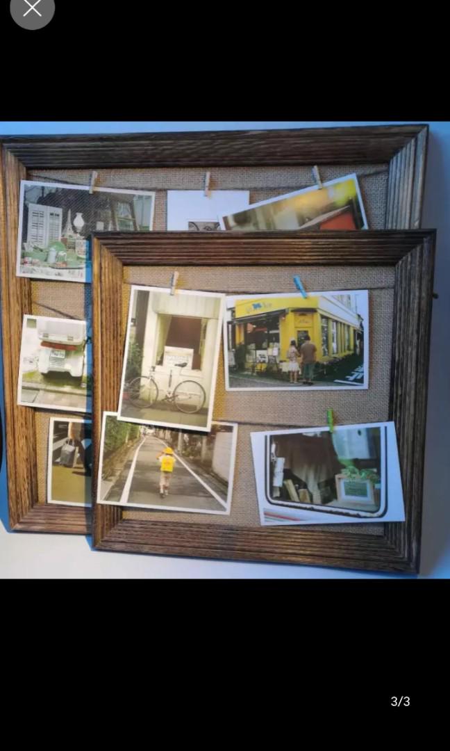 Brand New In Plastic Wooden Wood Photo Frame Display Board Hanging