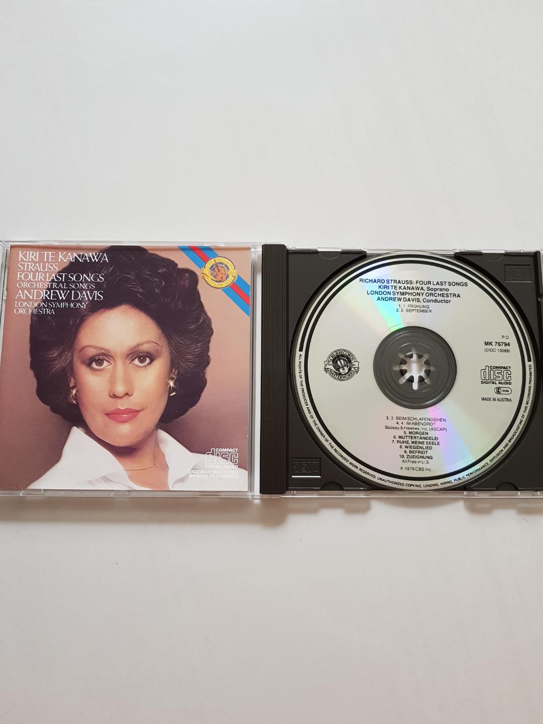 CD(SOLD) Kiri Te Kanawa R.Strauss Four Last Songs, TV & Home Appliances