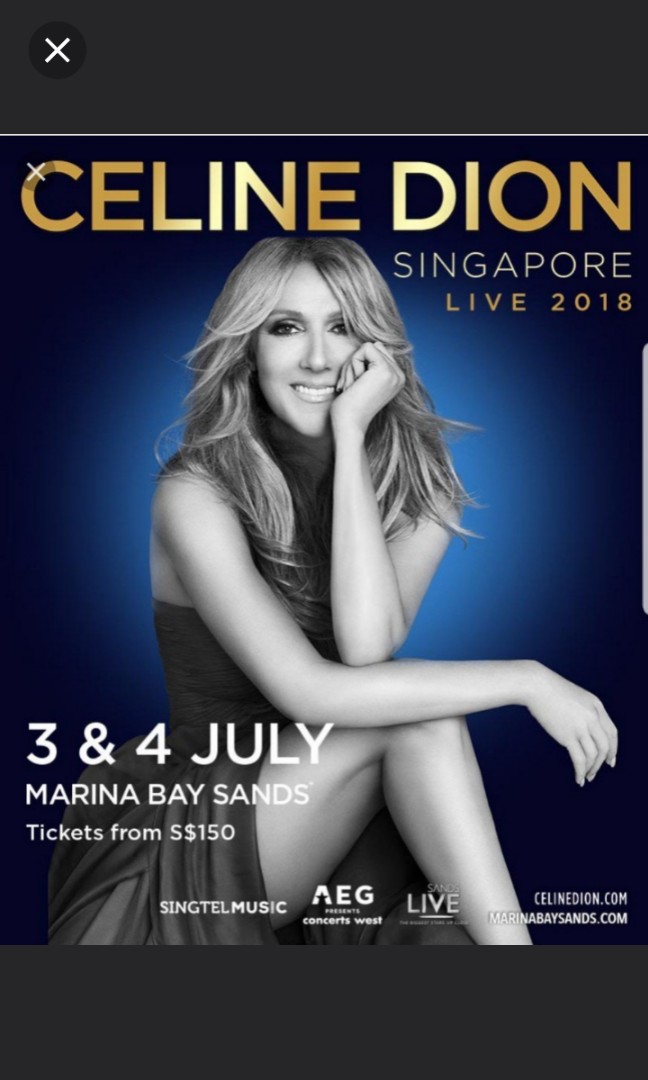 CELINE DION TICKETS on 3rd July cat B section 205, Tickets & Vouchers