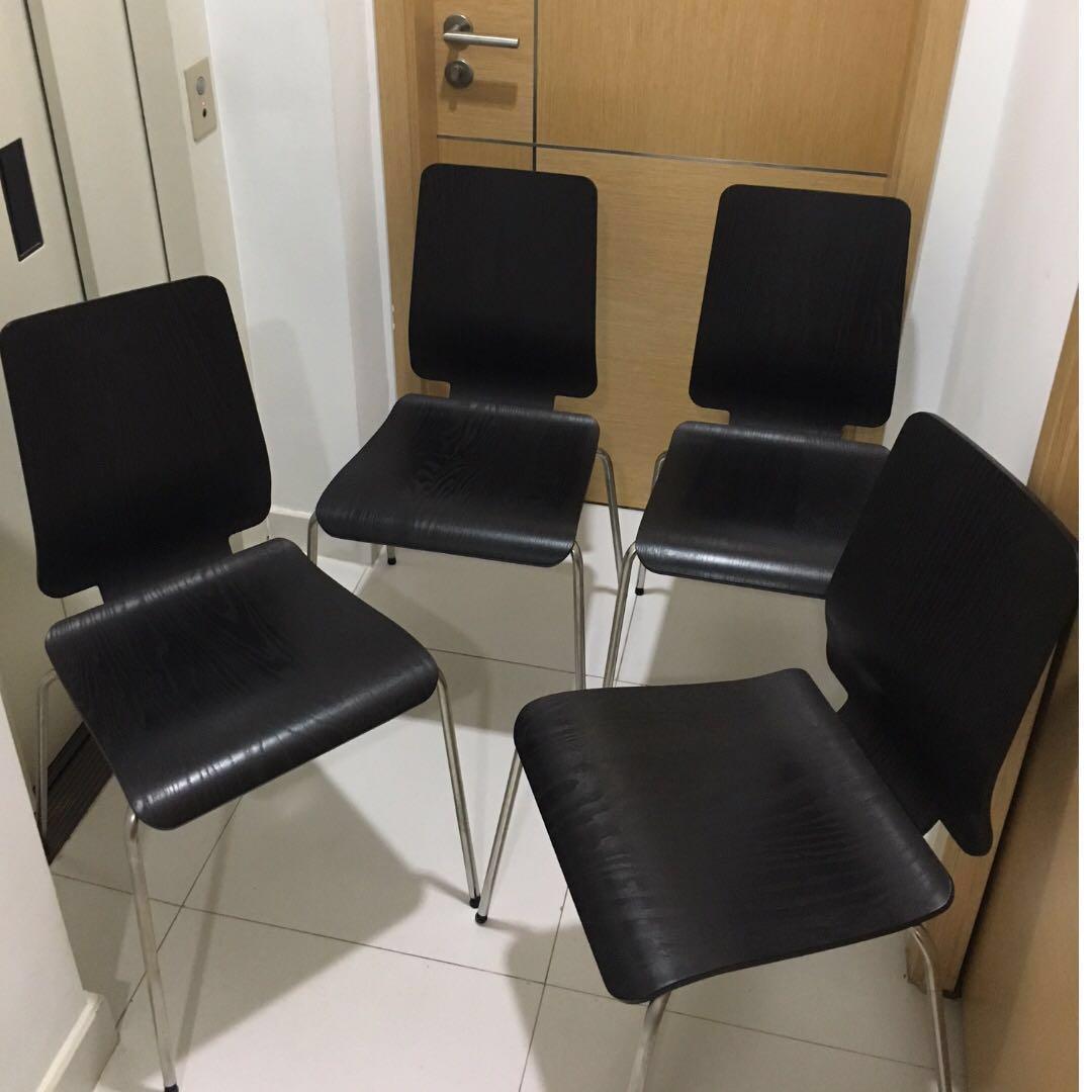 Free Ikea Gilbert Stacking Chairs Brown Black And Chrome